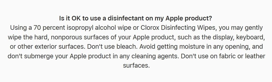 蘋果公司表示，現在你可以用這款產品殺死你iPhone上的冠狀病毒