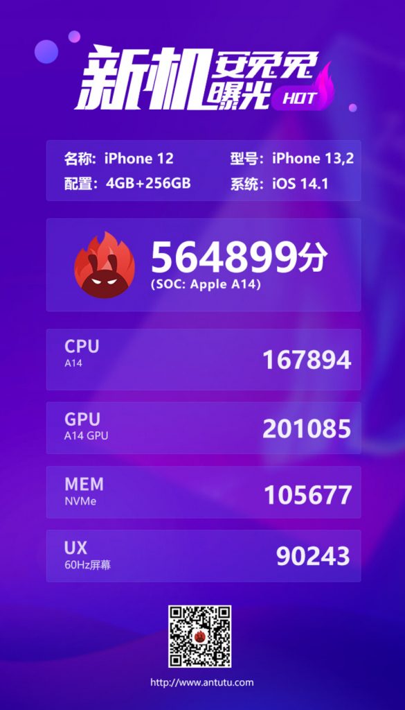 iPhone 12在AnTuTu上輸給了iPad Air 4，在圖形顯示方面也落后于iPhone 11